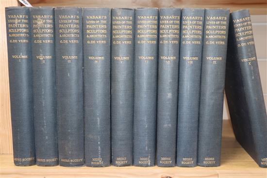 Vasari, Giorgio - Lives of the most Eminent Painters and Sculptors, 10 vols, qto, original cloth, Medici Society,